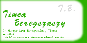 timea beregszaszy business card