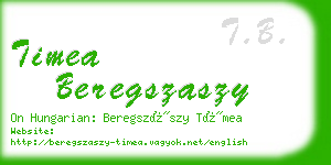 timea beregszaszy business card